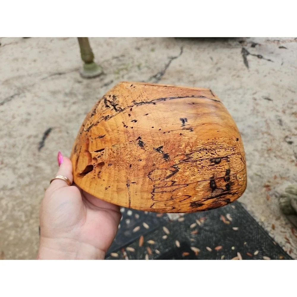 Spalted Wood Bowl Hand Turned‎ 10.5